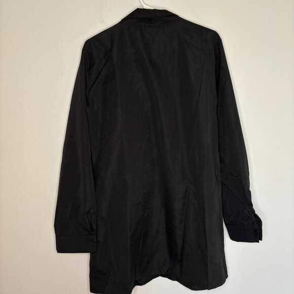 UOOZEE NEW Outerwear Women L Button Up Black Lightweight Long Sleeve Neck Wrap - Picture 3 of 8